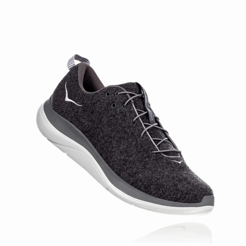 Hoka One One HUPANA FLOW WOOL Lifestyle Shoes For Men India Grey/Black IN-2415